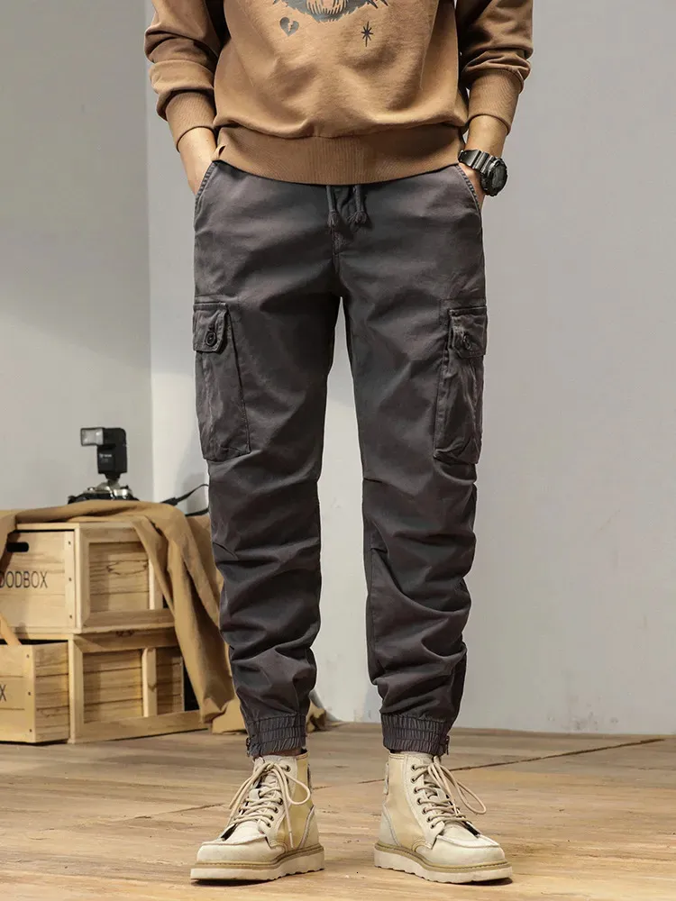 Mens Pants MultiPockets Spring Summer Cargo Pants Men Streetwear Zipper ...