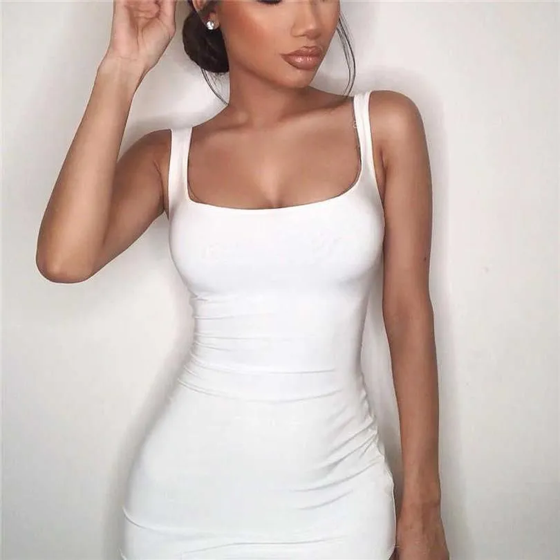 Summer Sexig klänning 2020 Bandage Backless Bodycon ärmlös Evening Party Club Short Mini Ladies Dresses Fashion Women kläder X070257R