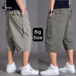 Men's Shorts Oversize Fat Cotton Sorts Men Caro Sort Casual Plus Size Cropped Trouser Sports Tactical Bay Pants Loose 5XL 6XL Summer