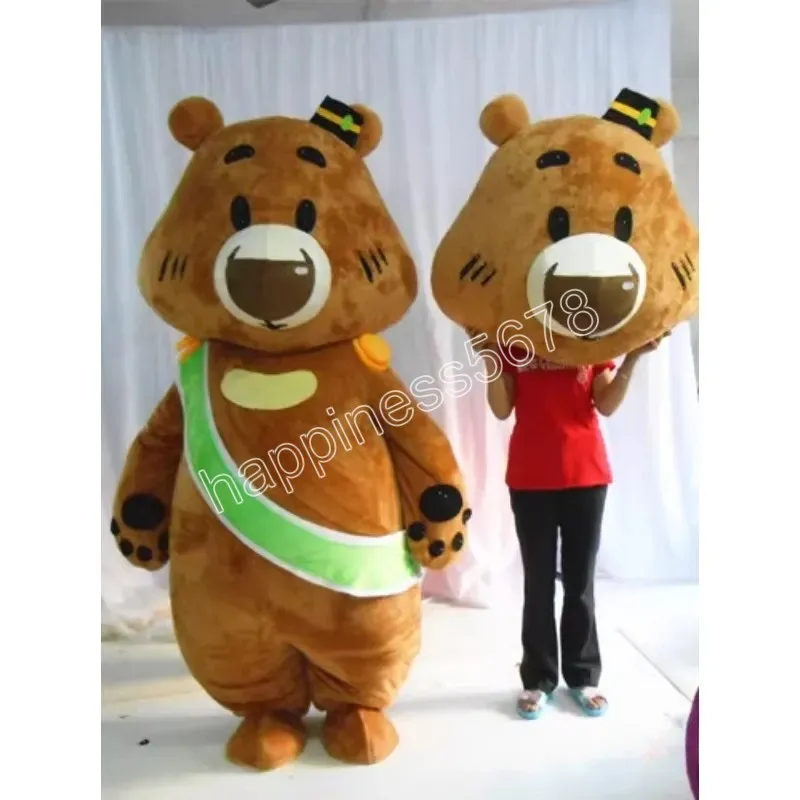 Vendita calda Orso bruno Costumi della mascotte Personaggio dei cartoni animati Vestito Vestito di Carnevale Adulti Taglia Halloween Festa di Natale Abiti di carnevale