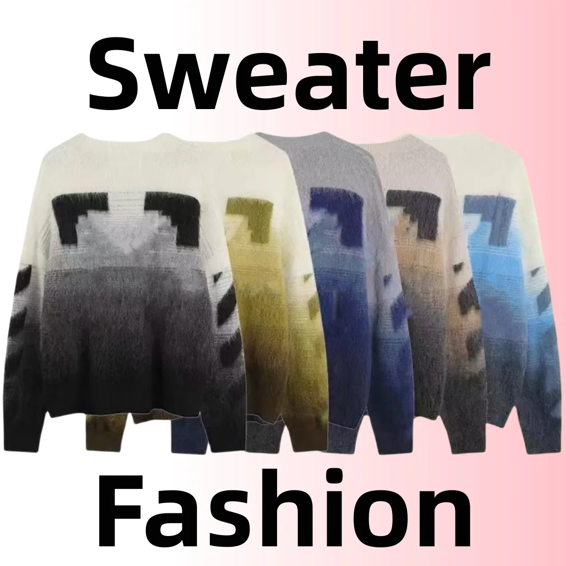 Suéter con capucha de diseñador para hombre, suéteres de mujer, etiquetas de edición superior de mohair, patrón de flecha informal, venta al por mayor, 2 piezas, 10% de descuento