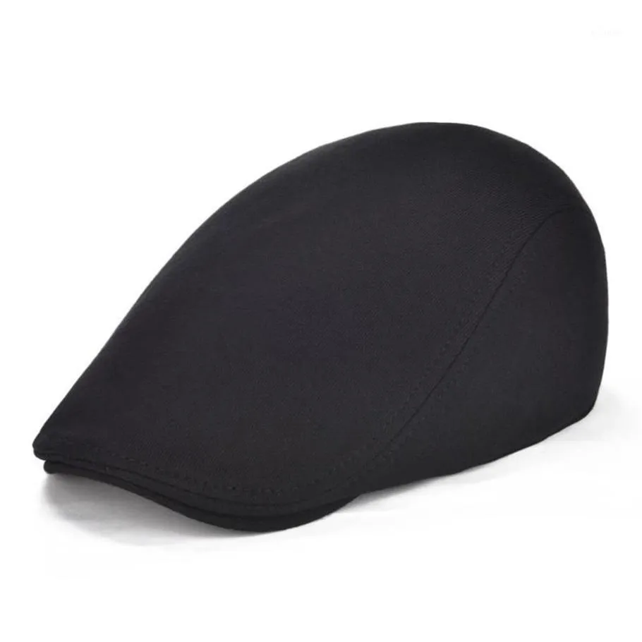 SBOY HATS VOBOOM COTTON MĘŻCZYZNA KOBIETA BLACK Flat Cap Kierowca Retro Vintage Soft Boina Casual Baker Caps Cabbie Hat 3121292p