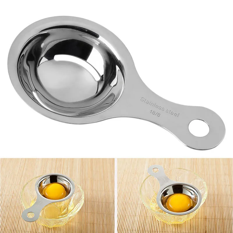 Séparateur d'oeufs outils en acier inoxydable oeufs jaune filtre Gadgets accessoires de cuisine entonnoir de séparation cuillère diviseur ustensiles 1221211