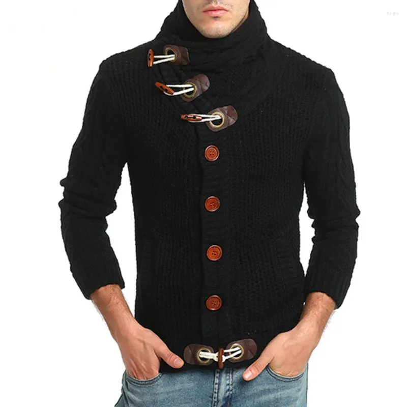 Maglioni da uomo Maglione 2023 Uomini di marca Moda Abbigliamento in maglia Maglioni Bottoni caldi Manica lunga Top casual Tinta unita