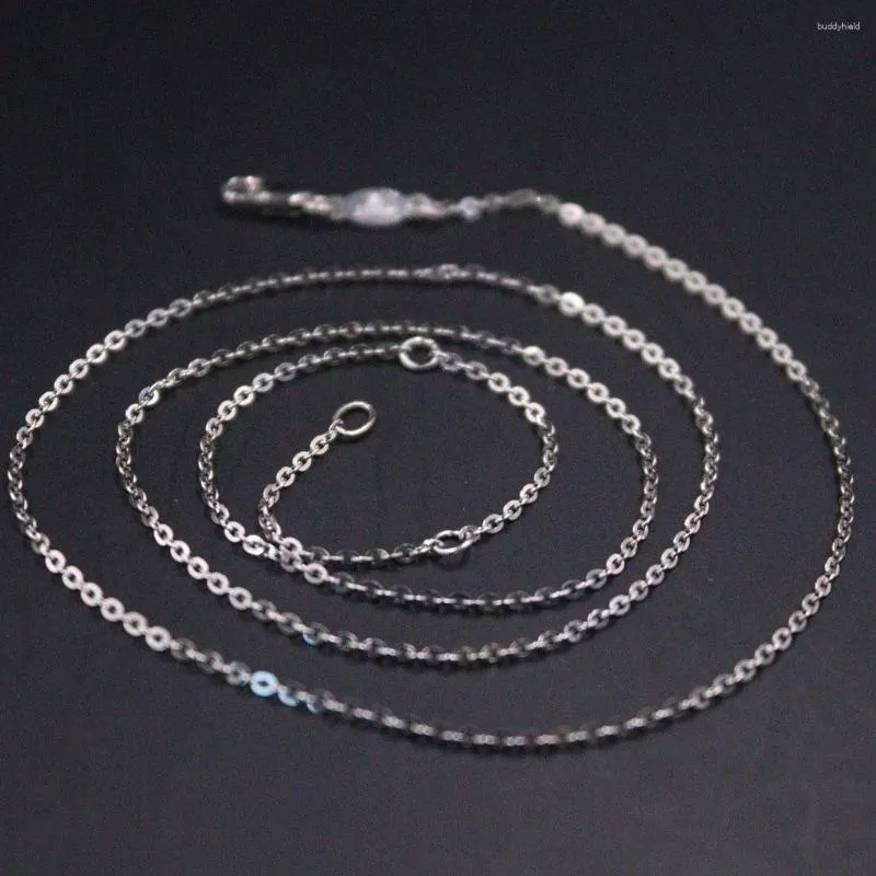Łańcuchy prawdziwy platyna 950 Naszyjnik kobiet 1,1 mm solidny łańcuch łącza Rolo 16-17-18 cala szyi pieczęć pt950