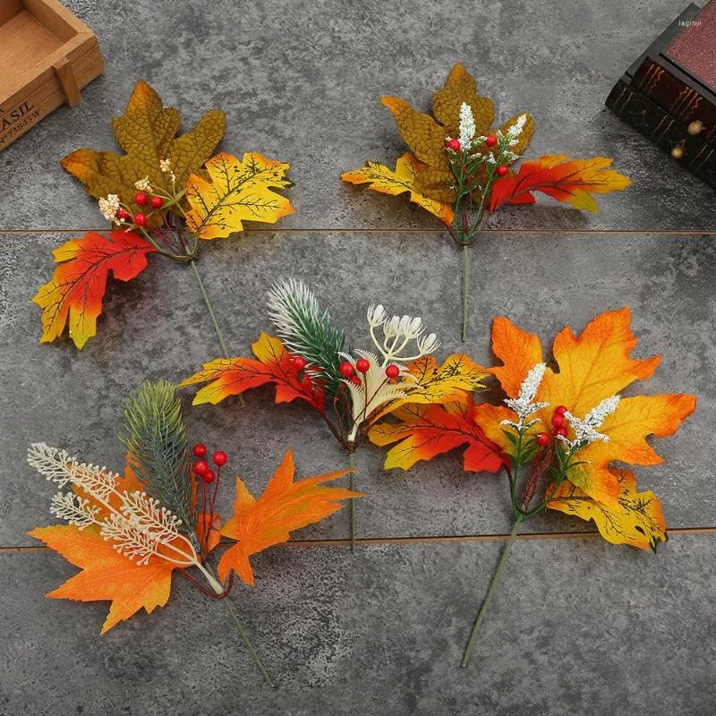Fleurs décoratives 1/3 pièces Bouquet d'aiguilles de pin artificielles pour la décoration de la maison décoration de mariage Halloween guirlandes d'ornements de noël