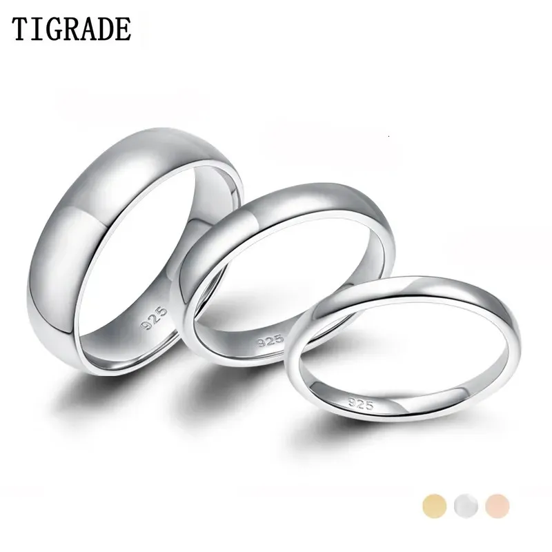 Solitaire Ring Tigrade 2mm Women Silver High Polished Wedding Band 925 Sterling Rings Simple Engagement Bague Female Jewelry 231007