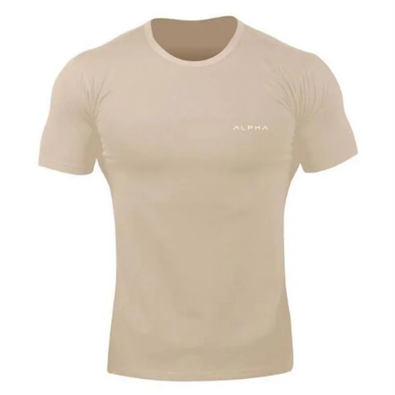 Rashgard Dry Fit hommes chemises de course à manches courtes chemise de Sport hommes entraînement serré haut de Compression t-shirts coton vêtements de Sport 215d