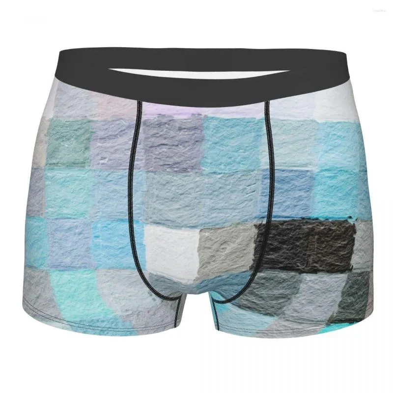 Mutande Mosaico Astratto Di Pastello Intimo Uomo Slip Boxer Colorati Geometrici Pantaloncini Mutandine Sexy Traspiranti Per Uomo