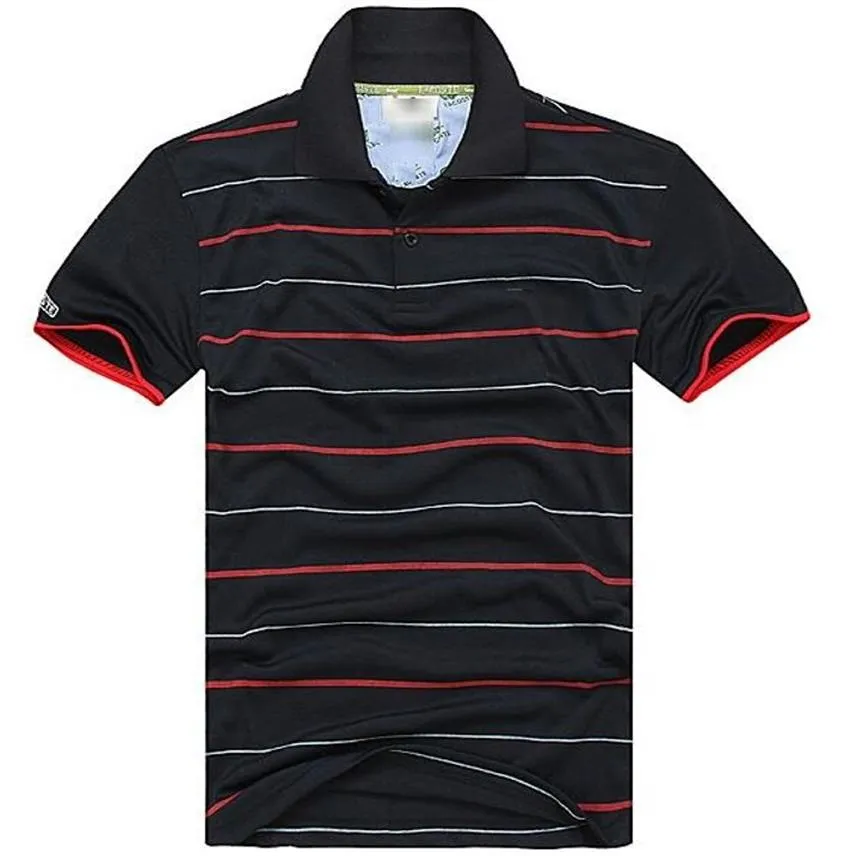Nowa moda męska kołnierz haftowa polo polo Stripe Men T-shirtsmale krótkie topy bawełniane boy sportowe 342J