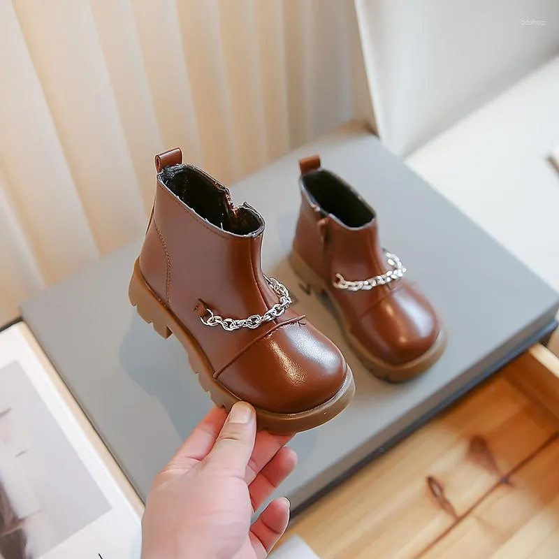 Stiefel 2023 Nette Mädchen Knöchelketten Vielseitig Weiche Kinder Mode Freizeitschuhe Seitlicher Reißverschluss Chic Süße Prinzessin Rutschfest