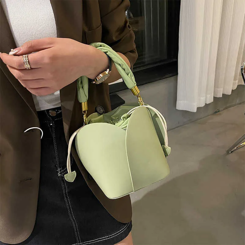 Сумки на плечо, сумка-лепесток, женская летняя мягкая сумка на шнурке, модная тенденция, индивидуальная круглая диагональная сумка
