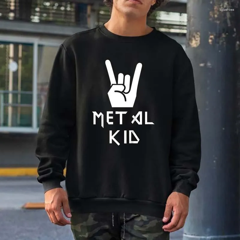 Herenhoodies Kinderen Metal Kid Heavy Grafische Sweatshirts Heren Dames Streetwear Crewneck Capuchon Tops Herfst Katoen