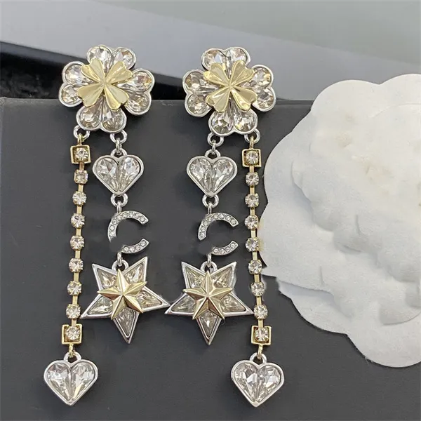 Designer boucle d'oreille charme Stud lettre C femmes cerceau boucle d'oreille bijoux de fête or Ohrringe femme cadeau CCity gland longue chaîne Orecchini 64