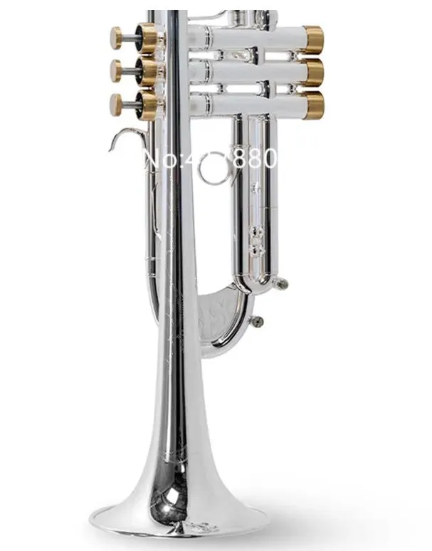 New Arrival LT197GS-77 Trumpet B Flat silver-plated High Quality musical instrument With Case Free Shipping