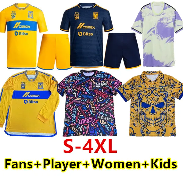 S-4XL23 24 Naul Tyigres Home Soccer Jerseys 2023 2024 Home Away Gignac Vargas Damian Camiseta de Foot Maillot Рубашка третья мужчина детская футбольная униформа