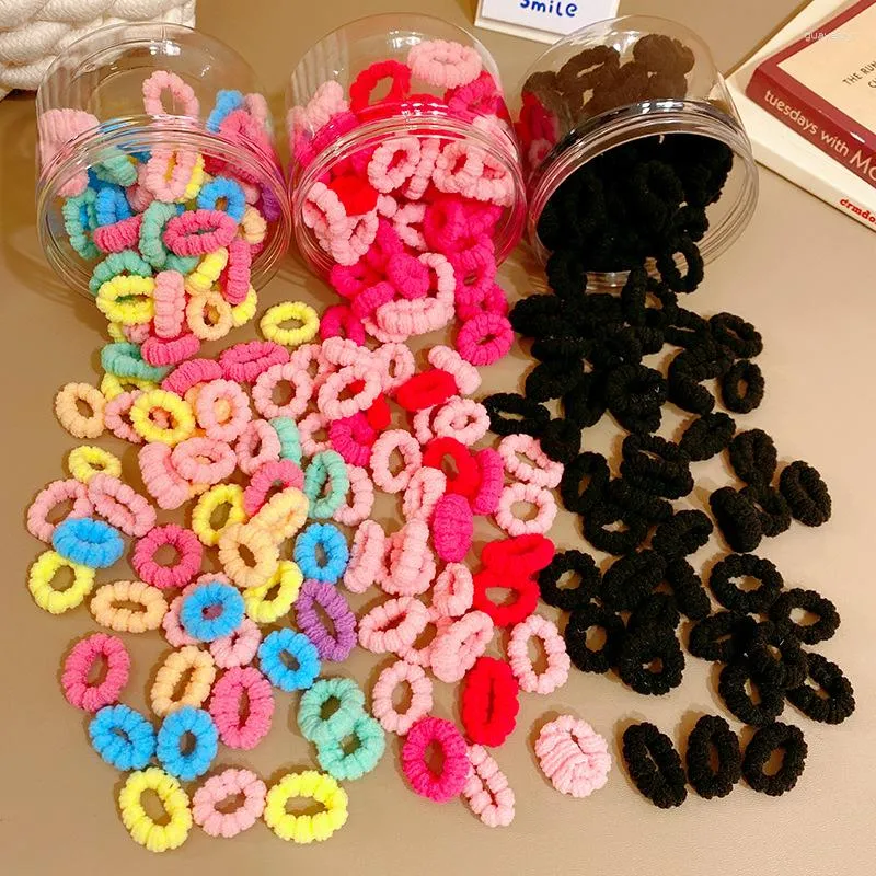 Saç Aksesuarları 100 PCS Kutu Şeker Renkleri Elastik Bağlar Doğum kızlar için Bebek Küçük Saç Bantları Yumuşak Pamuk At kuyruğu Tutucu Accessoires