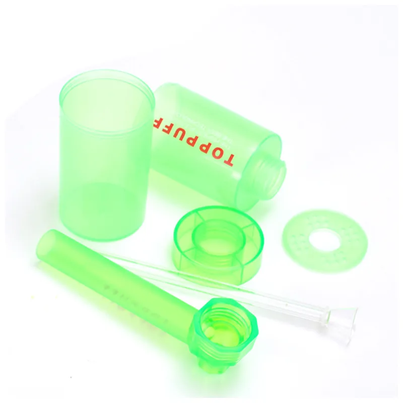 Top puff Acrylic Hookah Bong Water Pipe Filter Chamber Toppuff 214mm Height Travel Smoking Pipes Device