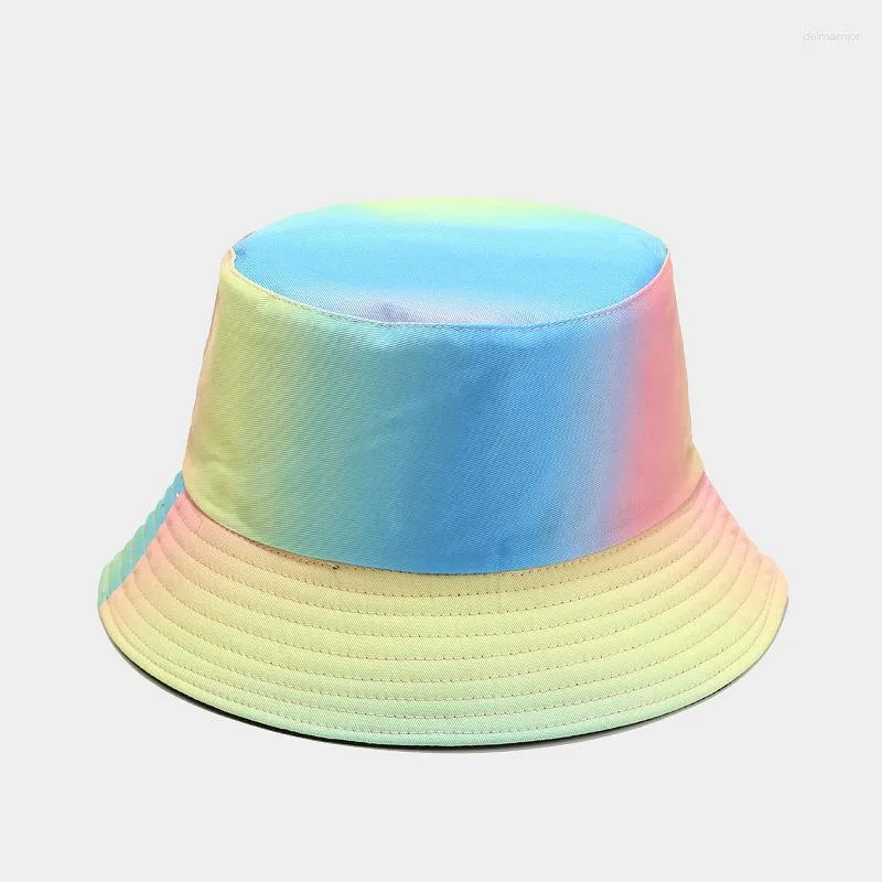 Berretti Cappello da pescatore in cotone color tie-dye Moda Ragazze Sun Beach Uomo Pesca Sport Berretto da pescatore Unisex Casual Spring Bob