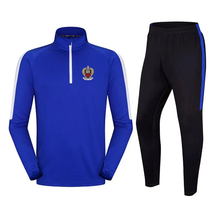 OGC Nice Football Club Herren-Trainingsanzug, Polyester-Jacke, Outdoor-Jogging-Trainingsanzüge, lässig und bequem, Fußball-Anzug304E