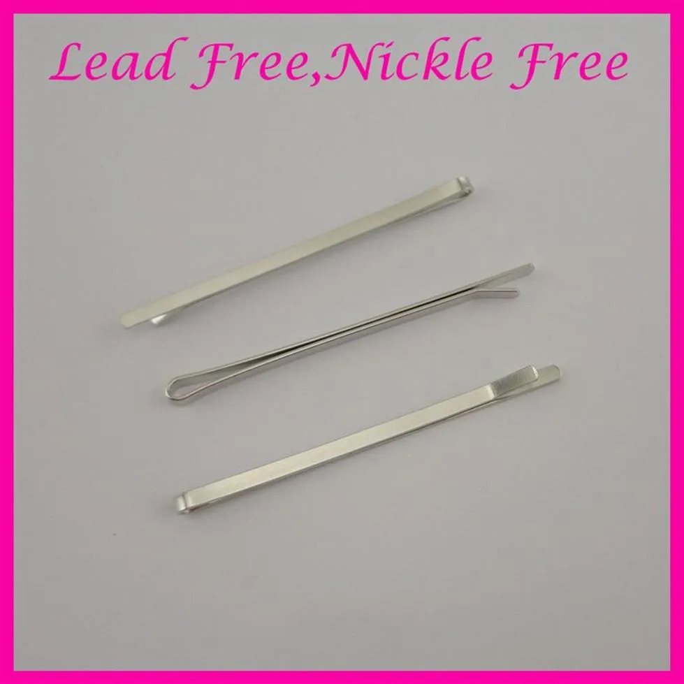 50PCS 3 0mm 7 0cm Silver finish plain flat metal bobby pins for women girls at nickle lead Metal hair barrettes pins sli269S