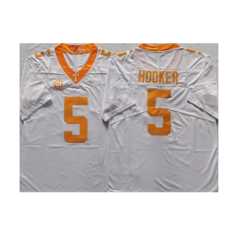 Men College Tennessee Volunteers koszulka White Orange 5 Hendon Hooker dla dorosłych rozmiar amerykański piłka nożna noszenie zszywane koszulki mix