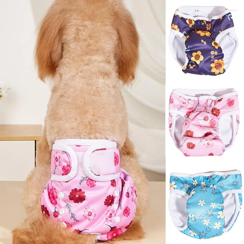Hundkläder tecknad fysiologisk byxa tvättbara blöjor blöja wrap underkläder valp shorts för små hundar katter rena trosor