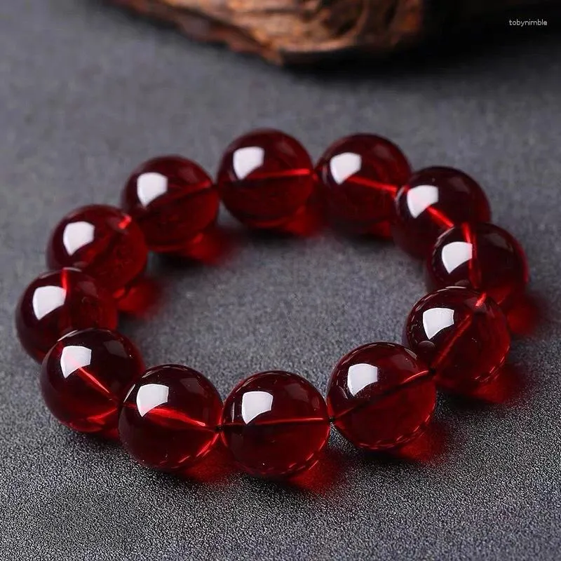 Jewelry Pouches Amber Beeswax 6A-level Clean-hole Blood Pearl Single-ring Bracelet Multi-ring Palm-red