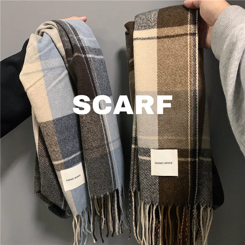 Women Solid Scarf Cashmere Feeling Pashmina Shawls Tassel Hijab Head Wraps Femme Thin Spring Winter Scarves Foulard Bufanda