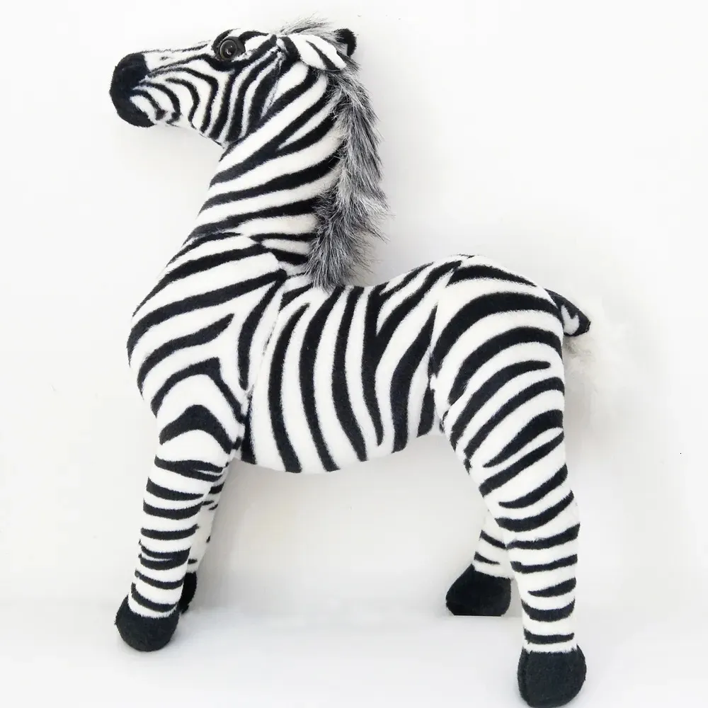 Bonecas de pelúcia brinquedo de descompressão crianças tamanho grande tira simulação zebra cavalo recheado para presente de aniversário de natal 231007