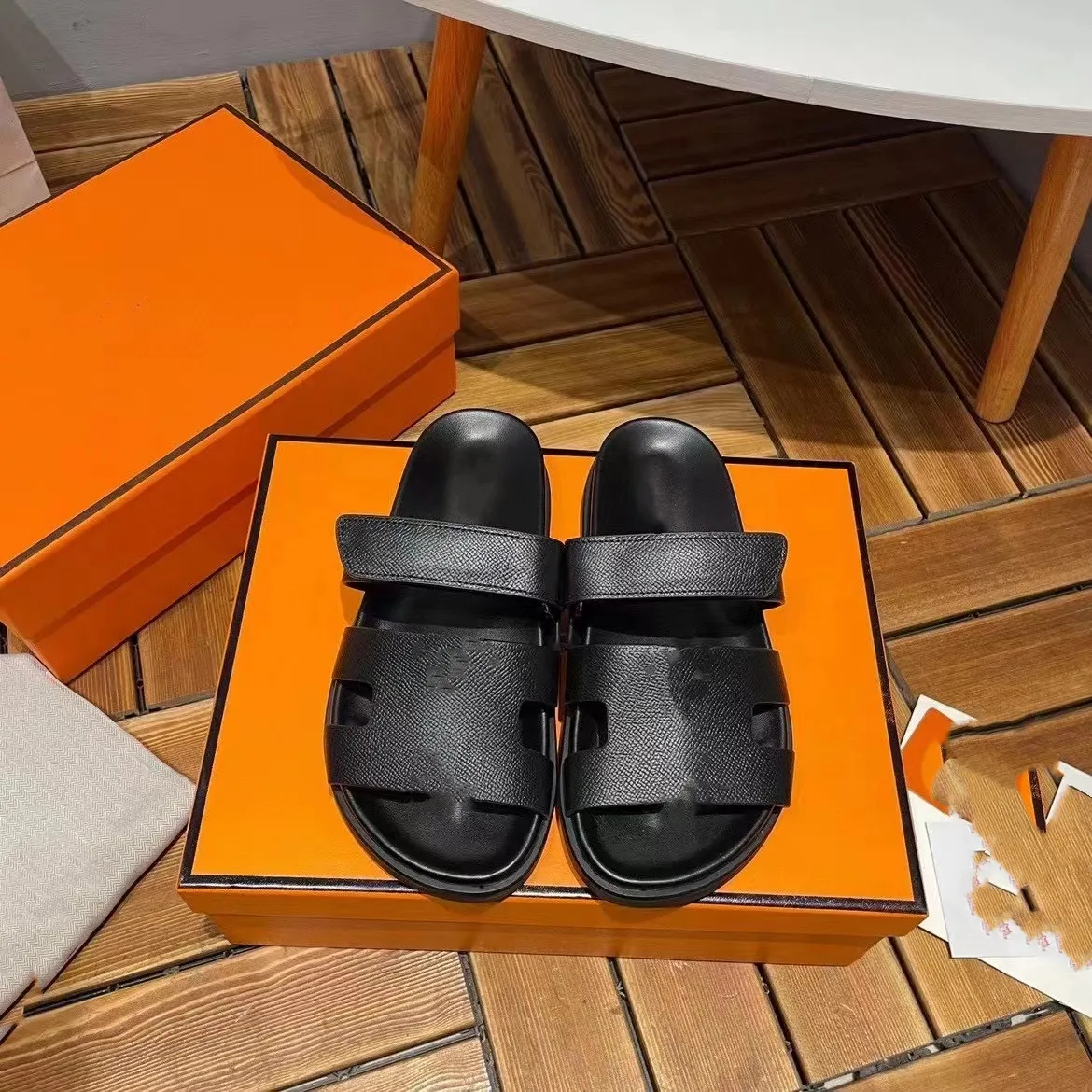 Hermes Sandals Claquette Hermes Dhgate Genuine Leather Flat - Main Image