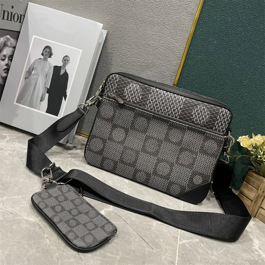 Yeni Moda Tasarımcı Çanta Erkekler Messenger Crossbody Çantalar Yüksek Kaliteli Çanta 3 PCS Trio Kadın Klasik Lüks Tote Çantalar Cüzdan Kabartmalı Deri Omuz Çantaları