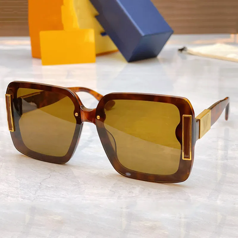Le designer de luxe Lunettes de Soleil a conçu des lunettes de soleil dégradées pour hommes et femmes, monture en plaque, cadre rectangulaire, symbole de jambe, motif de vacances, voyage Z2589E