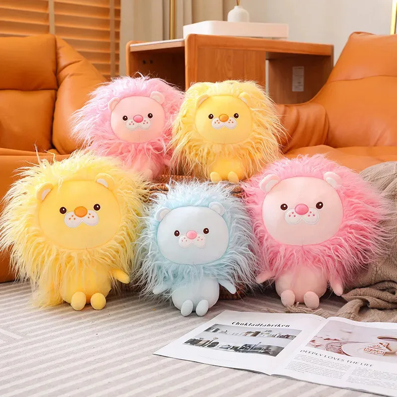 Bonecas de pelúcia de alta qualidade kawaii leão boneca peludo bonito animal brinquedos para crianças meninas presentes de aniversário 231007