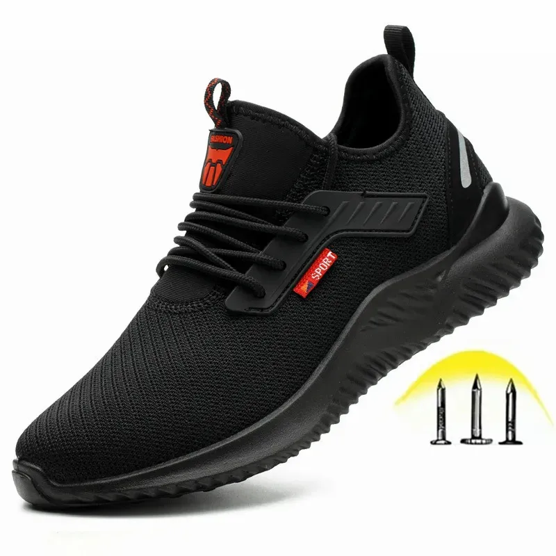 Säkerhetsskor Arbetssäkerhetsskor Anti-Smashing Steel Toe Puncture Proof Construction Lightweight Breattable Sneakers Stövlar Män Kvinnor Air Light 231007