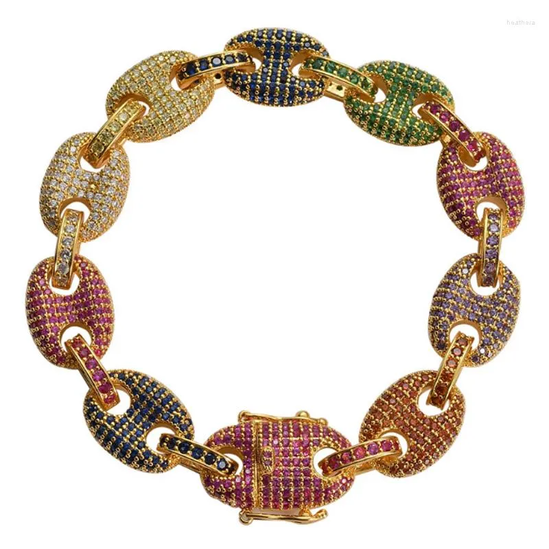 Link Bracelets Zlxgirl Bridal Jewelry Colorful Cubic Zircon Copper Bracelet Stylish Romantic Pave Setting Of Unisex Gift