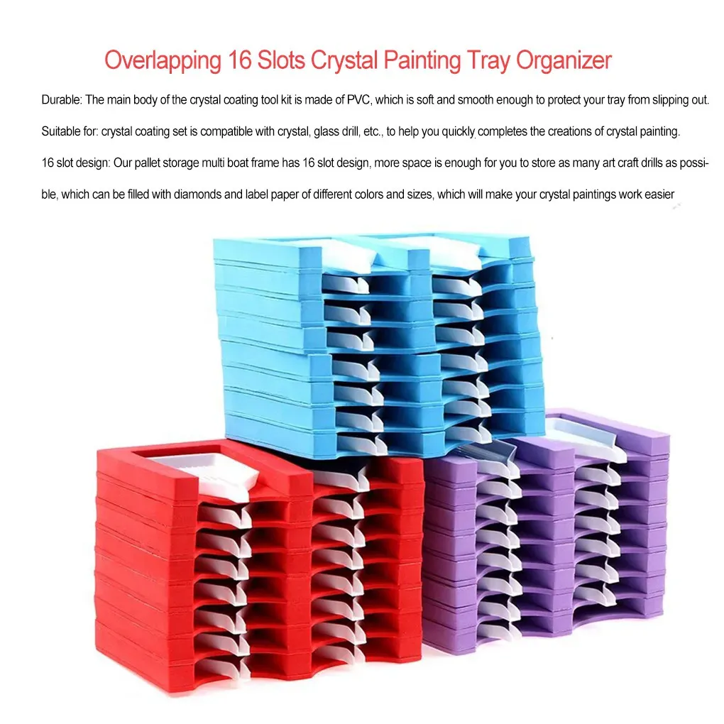 1pc Diamond Painting Accessory Tray Storage Box, Multi-Boat Tray