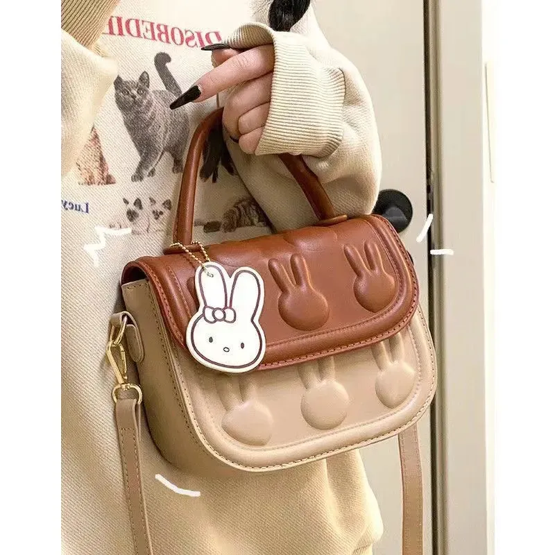 Backpacks Cute Bunny Girl Messenger Bag Korean Style Crossbody Bags for Girls PU Hand Toddler Purses and Princess Handbags Free Ship 231007