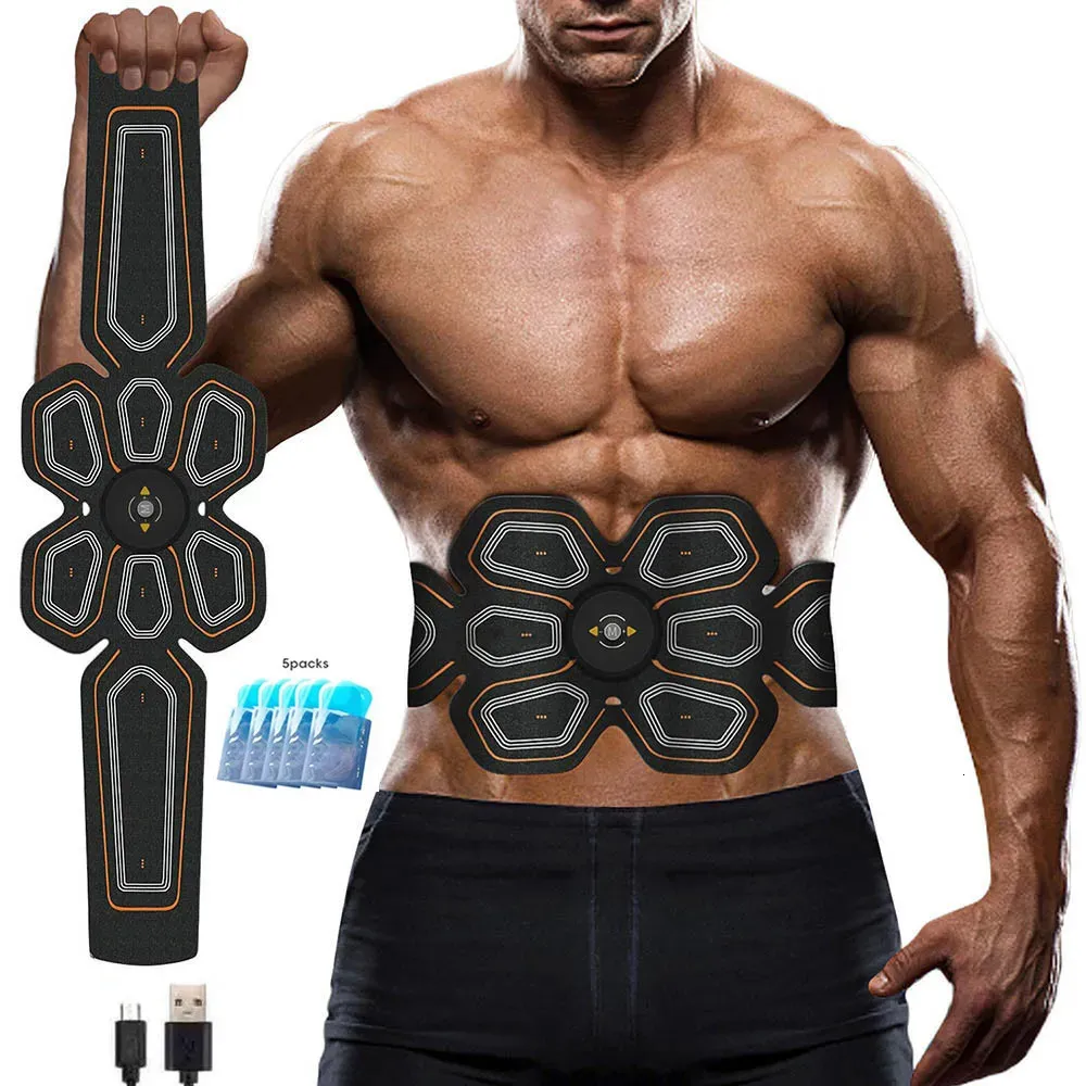 Pinças de mão Estimulador Abs Toner Muscular EMS Press Trainer Abdômen Eletroestimulação USB Carregado Fitness Home Workout Muscle Toning Belt 231007