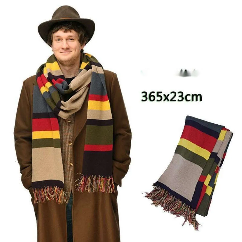 Tom Baker Scarf Mysterious Fourth Generation Doctor's Fourth Uncle Colorful Neckband med Hanging Tag Original Export Long and Short Style