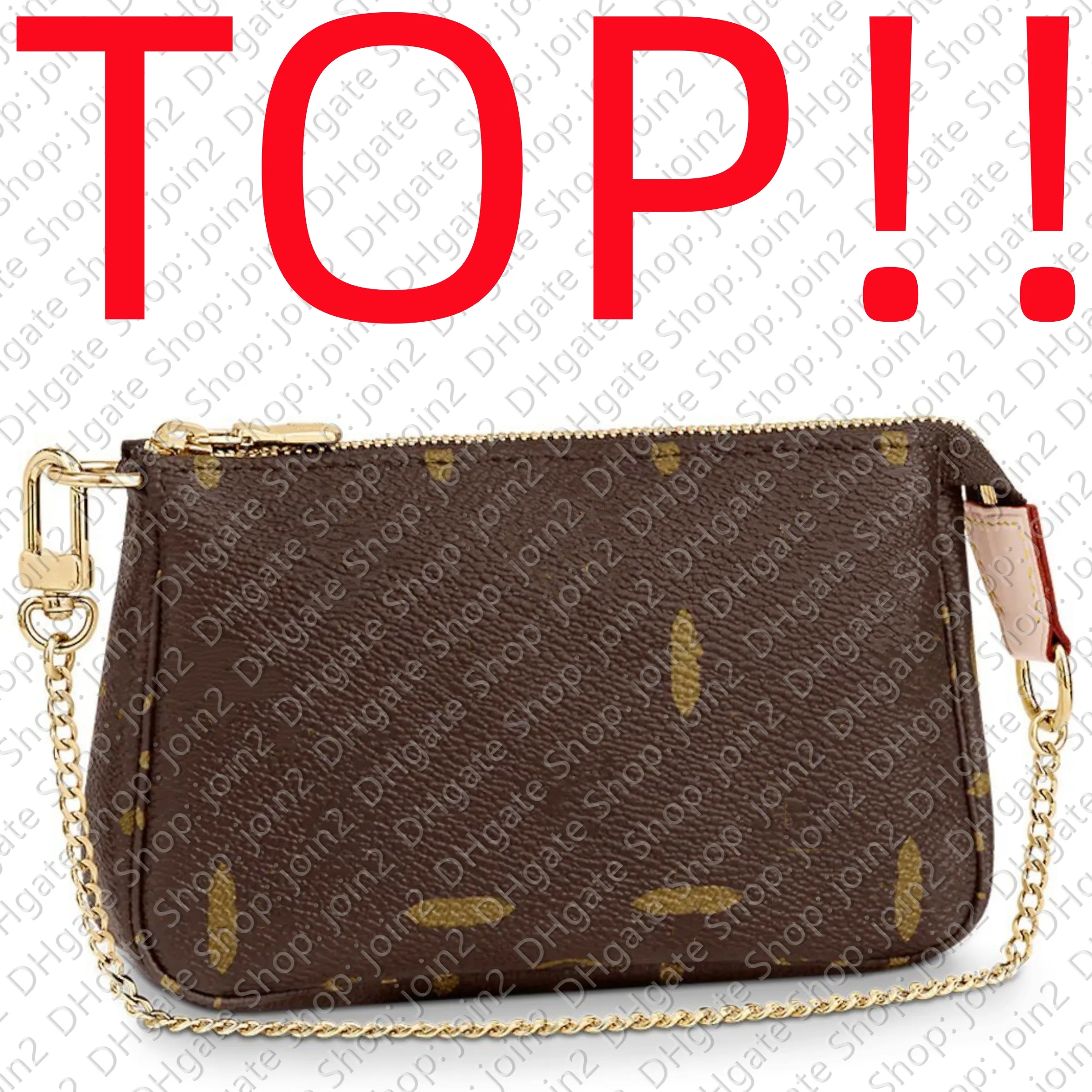 Koppeling TOP. M58009 MINI POCHETTE ACCESSOIRES Designer Handtas Portemonnee Avond Tote Chain Winkelen Cosmetisch Stokbrood Tas Hobo Satchel Portemonnee Kaarthouder Etui