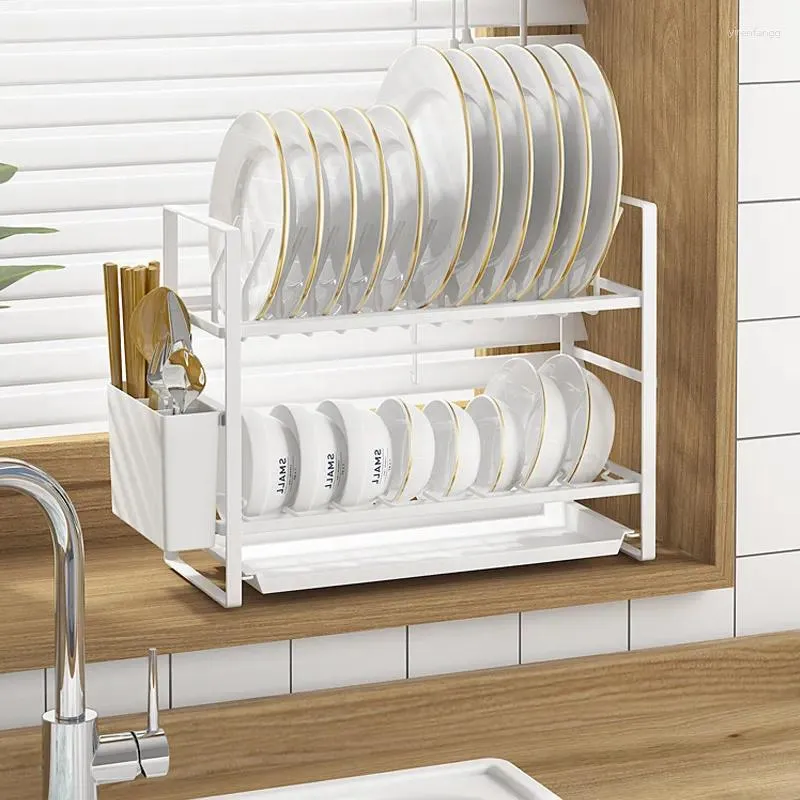 Kitchen Storage Installation-Free Narrow Draining Bowl Rack Household Countertop Cupboard Dish Small Tableware