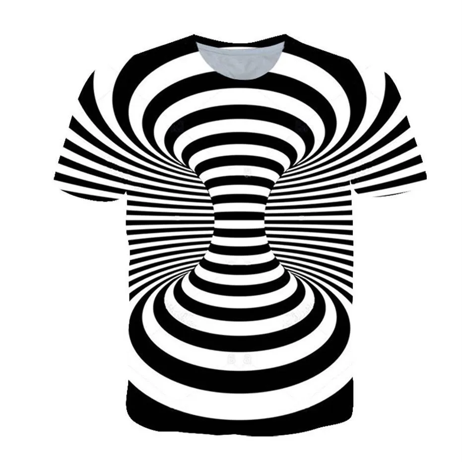T-shirts graphiques pour hommes Mode Été Impression numérique 3D Style sportif T-shirts Tops Hommes Casual Vortex Série Lâche Manches courtes T-shir305o