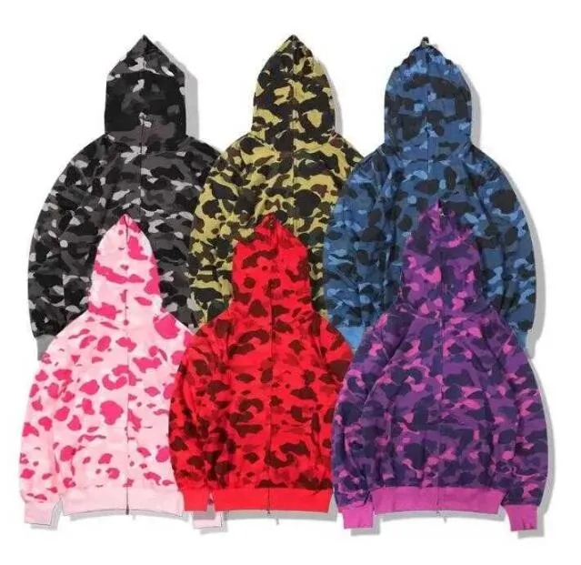 Bluzy rekinów Obiterowa odzież wysokiej jakości męskie damskie moda rekin Full Zip Hoodie K