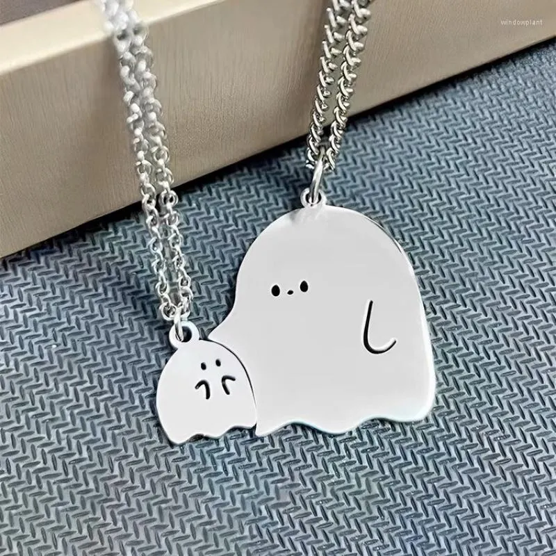 Pendant Necklaces Lover Cute Cartoon Ghost Huging Friendship Couple Fashion Friend Lovely Men Women Jewelry Gift