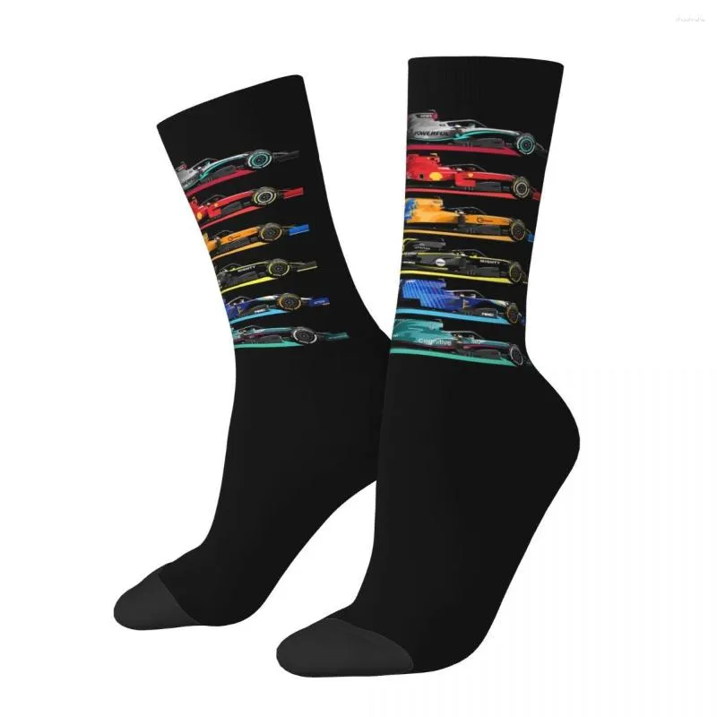 Men's Socks Formula Racing Cars 2023 Harajuku Super Soft Stockings All Season Long Accessories For Man Woman Gifts