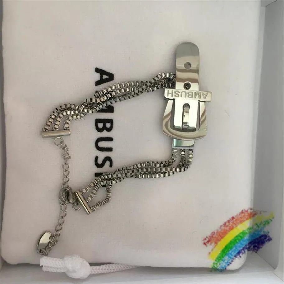 acciaio uomo donna braccialetto di qualità fibbia in metallo con scatola regalo originale borsa in stoffa accessori251R
