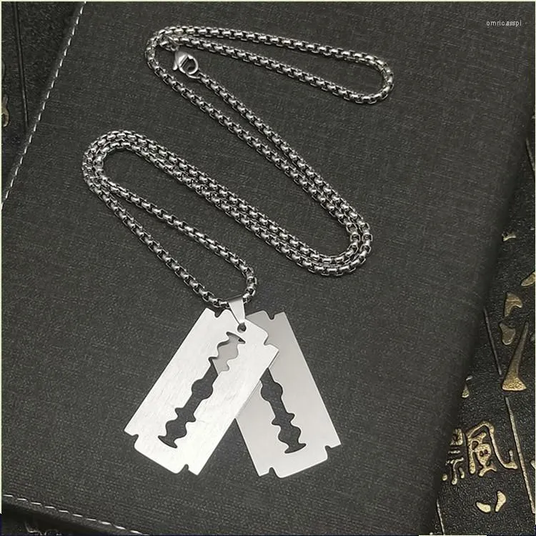 Pendant Necklaces Stainless Steel Blade Necklace Male Hipster Simple Wild Long Sweater Personality Hip-Hop