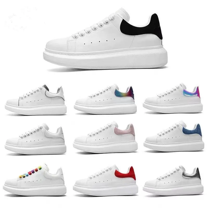 Designer sapatos casuais homens mulheres couro rendas até plataforma artesanal tênis de grandes dimensões branco preto luxo veludo