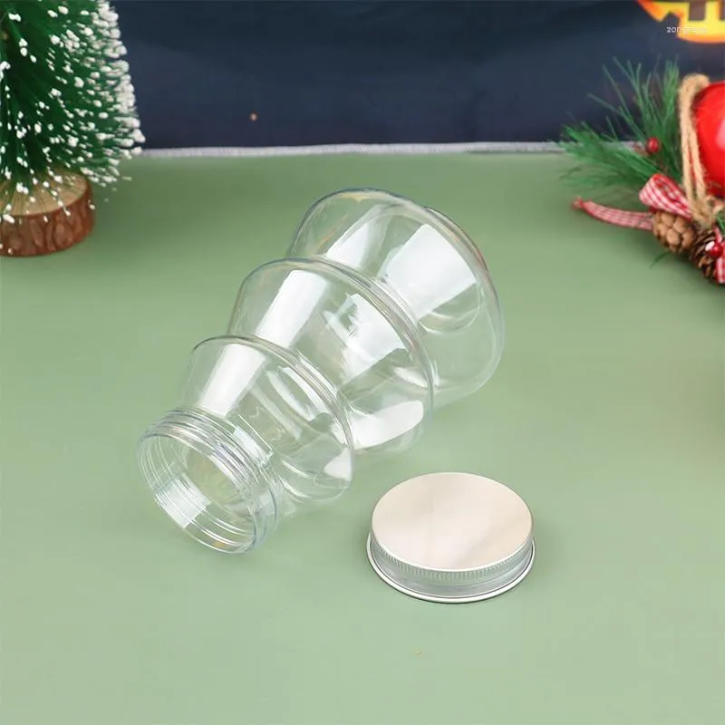 Garrafas de armazenamento 1 pc 500ml Frasco de doces de Natal em forma de árvore Biscoitos garrafa selada chá lanche recipiente de comida
